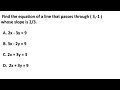 FIND THE EQUATION OF A LINE