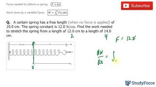 Finding Work using Calculus: Integrals (Spring Example)