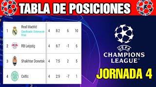 ✅️ TABLA DE POSICIONES JORNADA 4 CHAMPIONS LEAGUE 2022 /2023