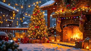 Instrumental Christmas music with cracked fireplace 🔥- cozy Christmas atmosphere 🎅✨