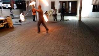 Silambam with fire