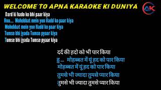 Tumse Bhi Jyada Tumse Pyar Kiya  Karaoke | Arjit Singh | Ahan Shetty, Tara Sutaria |Apna karaoke