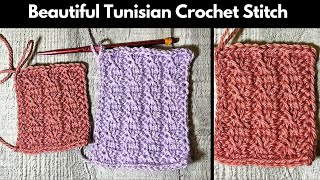 Easy Beautiful Tunisian Crochet Stitch Pattern Tutorial-  Uses Basic Tunisian Crochet Stitches