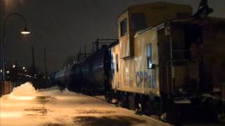 CP GP38-2's in Dorval,Quebec ! (with tons of smoke \u0026 a caboose)