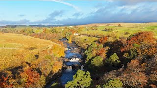 Durham #1 Most Primeval and Lovely Landscape in England. Low and High Force Waterfalls. Drone 4K.