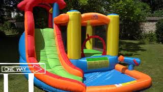 Costway Inflatable Water Slide Bounce House with Pool and Cannon without Blower