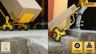 Stanley 3 Wheels Stair Climbing Trolley and Hand Truck 200Kg HT523 Demo - Technocart.com