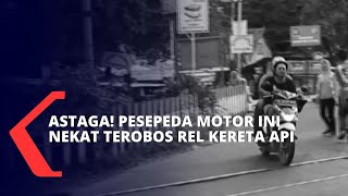 Nekat Terobos Rel Kereta Api, Penerobos Nyaris Tabrak Relawan