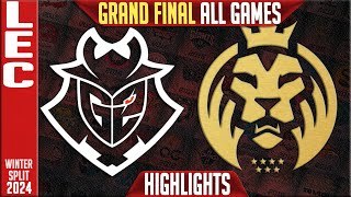G2 vs MDK Highlights ALL GAMES | GRAND FINAL LEC Winter 2024 Playoffs | G2 Espor