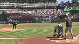 1st pitch at A's game marks fulfillment of Bay Area family's epic quest