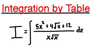 Integration by Table Example Problem #3