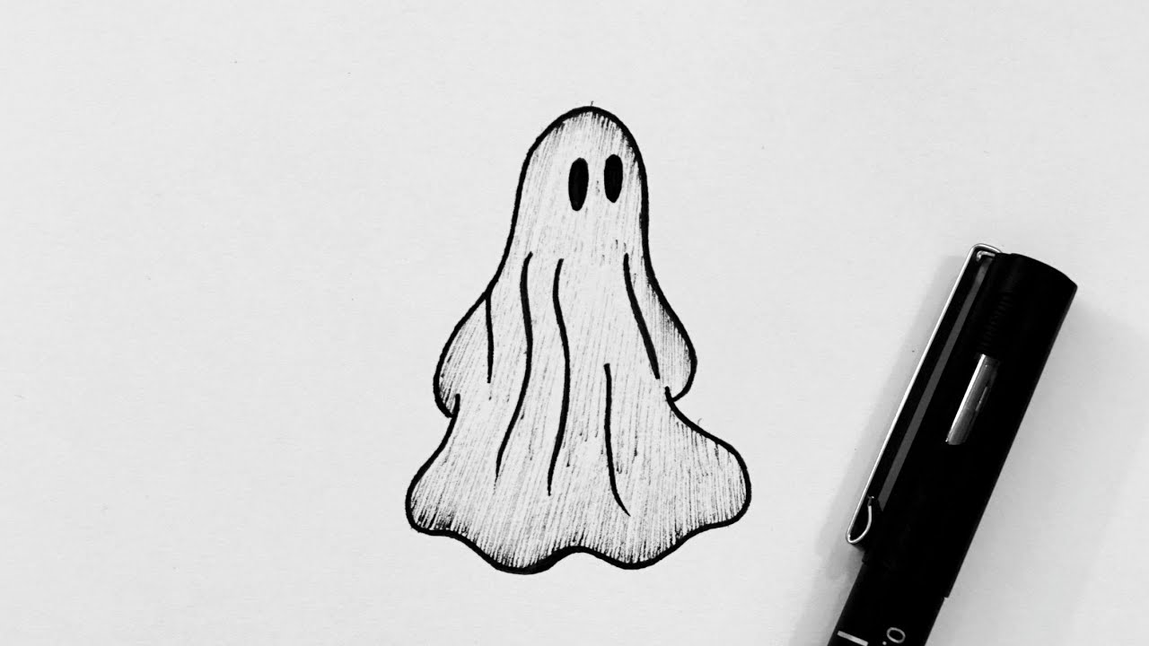 Easy Ghost Drawing || How To Draw A Ghost Step By Step || Kids Drawing ...