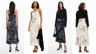 Fashionable stylish designer trends in clothes Desigual Combined midi dress SKU: 24SWVKXH2000