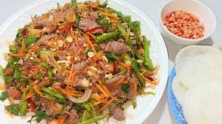 Cách làm GỎI BÒ RAU MUỐNG siêu ngon đơn giản - Combo Món Ăn