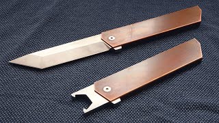Knife Making - Copper Folding Knife with Bottle Opener