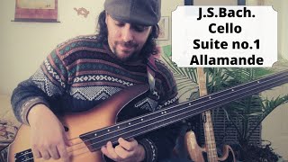 Bach: Allemande - Cello Suite No.1 On a Fretless Bass (ibanez srh500f)