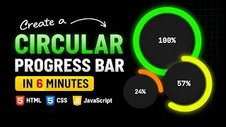 Create a Circular Progress Bar in 6 Minutes | HTML CSS JavaScript