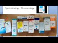 ophthalmology common medication medicines prescribed drugs eye drops pharmacology