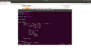 Project Euler | Question 2 | Solution in C Language.
