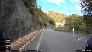 自転車車載動画 ヒルクライム　紅葉の枝折峠