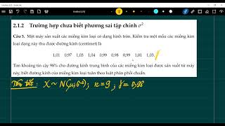 Thống kê và xử lí số liệu - Chương 2: Lý thuyết ước lượng - Phần 2 - Ôn Kết thúc học phần