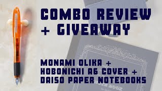 Combo Review+Giveaway! Monami Olika + Daiso Notebooks + Hobonichi Cover A6/A5