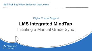 MindTap: Initiating a Manual Grade Sync