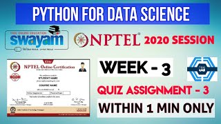 Python For Data Science - NPTEL || WEEK 3 QUIZ ASSIGNMENT SOLUTION ||