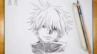 Anime Drawing | How to Draw Gojo Satoru | Jujutsu Kaisen Drawing | Sketch Step by Step