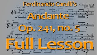 Carulli Andante, op. 241 no. 5 Full Lesson (classical guitar)