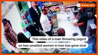 Man throws yogurt at two unveiled women in Iran