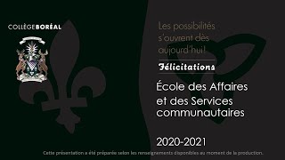 École des Affaires et des Services communautaires 2020-2021