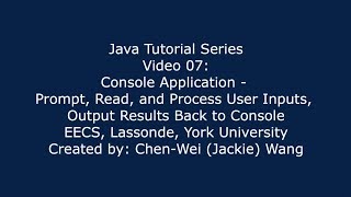 EECS1021 Java Tutorial 07