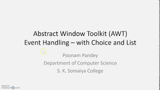 AWT Event Handling Lecture 4 (Choice and List)