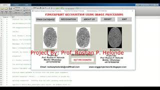 Fingerprint Recognition Using Image Processing | Matlab Project With Source Code Fingerprint Analysi