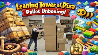 Leaning tower of Piza Pallet Unboxing! Will it fall over?!!