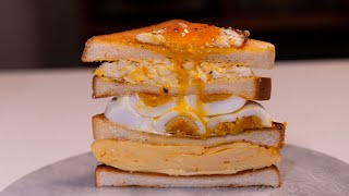 Ultimate Satisfying FIFTEEN EGGS Sandwich recipe