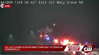 Crash reported on U.S. 421 near Macy Grove Road in Kernersville