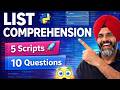 Python List Comprehension 🔥 | 5 Real Examples + 10 Asked Interview Questions | Day 22 Tutorial