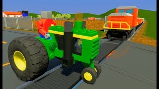 Train Vs Cars!! AMAZING LEGO DESTRUCTION!! Brick Rigs