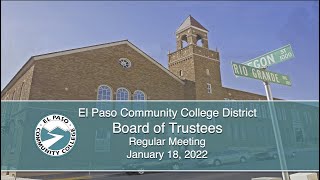 EPCC Regular Board Meeting: January 18, 2022