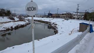 秋田市太平川の太平川橋から愛宕下橋まで桜の木が伐採されていました