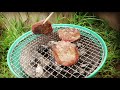 【ひとりbbq】厚切り牛タンを炭火で焼いて食べる