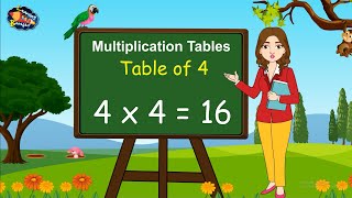 Table of 4 | Times TAbles | Multiplication tables | 4 ka pahada | Learning Booster | Maths tables