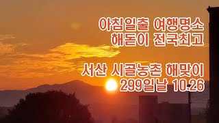 아침일출 여행명소 해돋이 전국최고 서산 시골농촌 해맞이 299일날 24.10.26