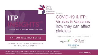 COVID-19 & ITP: Viruses and Vaccines - How they can affect platelets