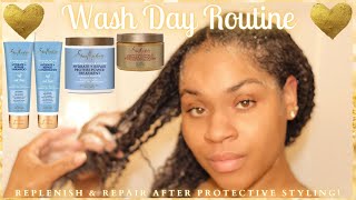 Wash Day Routine | Realistic \u0026 Simple | To Replenish \u0026 Repair Natural Hair After Protective Styling