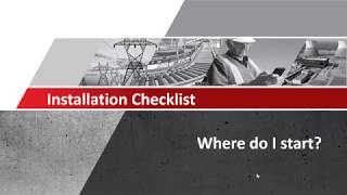 Install Checklist Overview