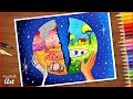 Save environment save Earth drawing || poster making ideas for competition (very easy) step by step