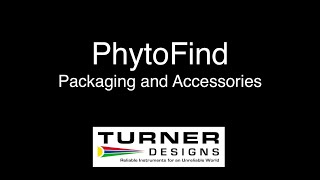 PhytoFind in situ Algal Classification: Packaging and Accessories